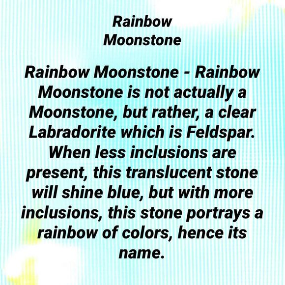 Sterling Silver Natural Rainbow Moonstone Rough & Blue Topaz Pendant - Picture 15 of 16